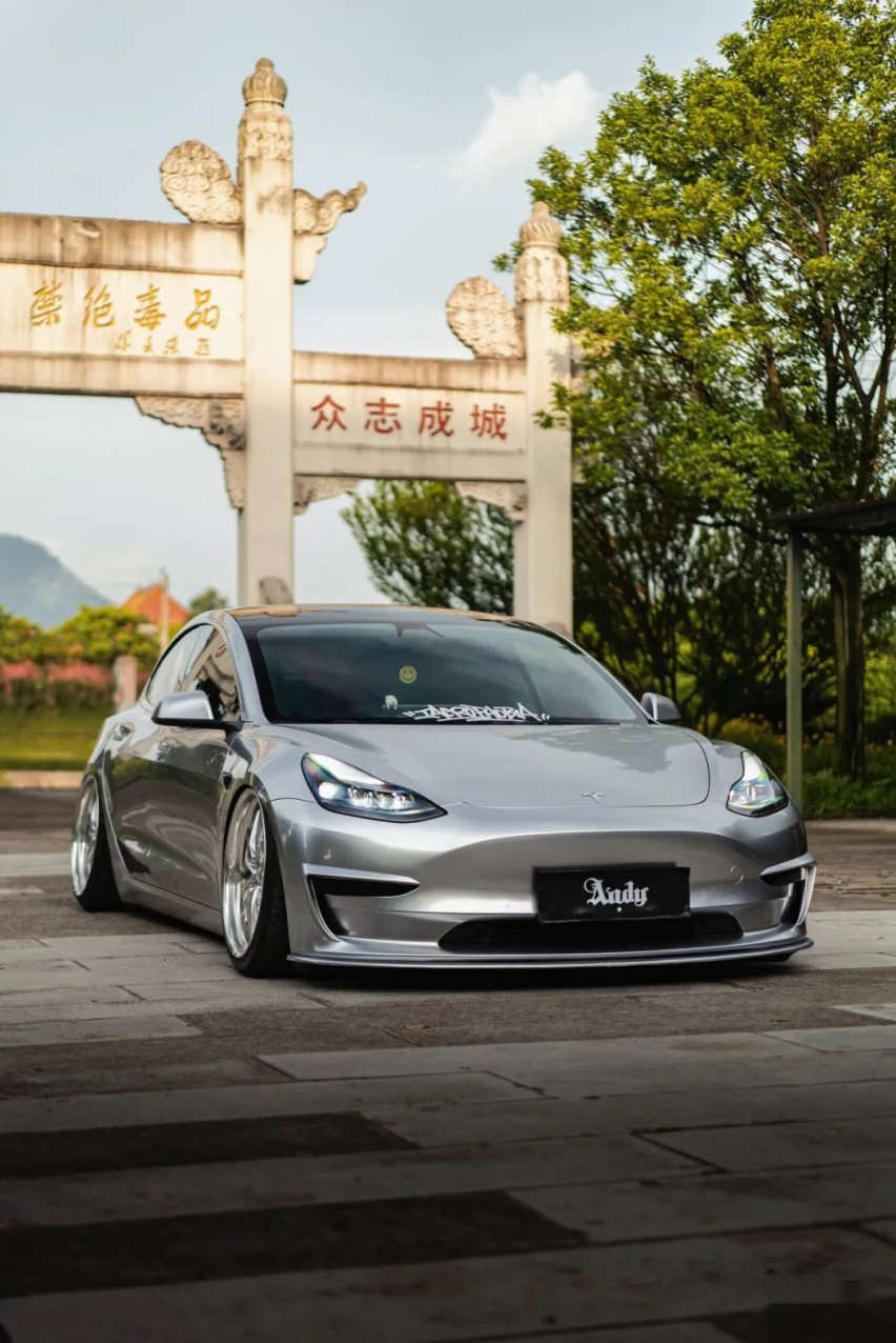姿态风特斯拉Model 3，从迷彩战斗范变身成优雅绅士