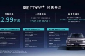 22.99万起，满配华为岚图FREE+开启预售