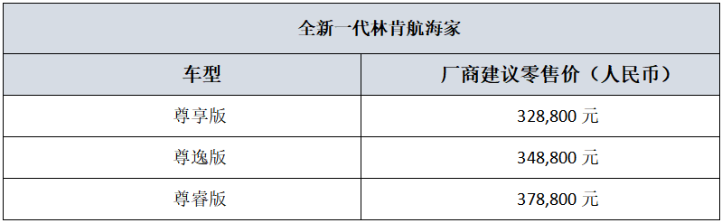 林肯全新一代林肯航海家上市