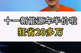 十一新能源车半价啦 狂省20多万