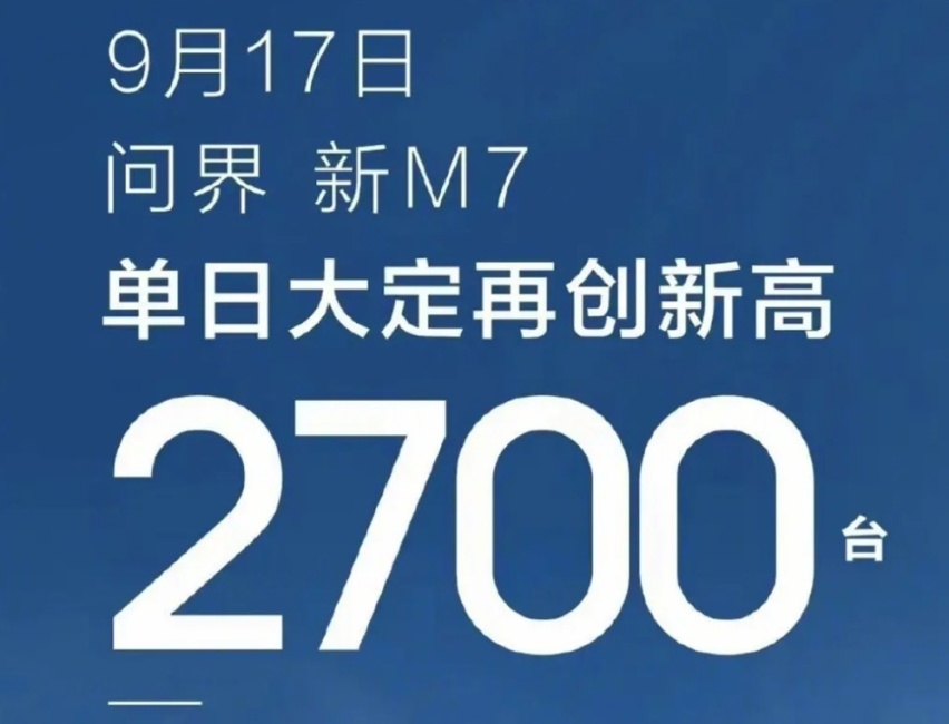 成了？单日大定超2000辆，问界新M7崛起的节奏