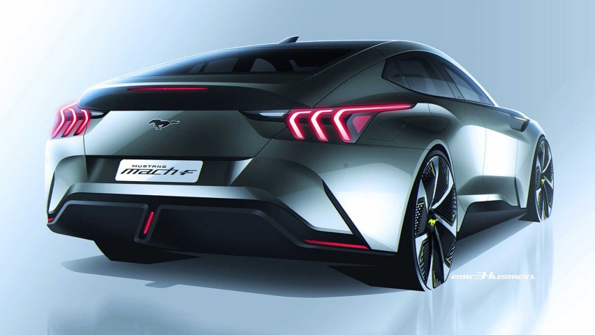变身四门电动，还爱吗？福特Mustang Mach-F渲染图