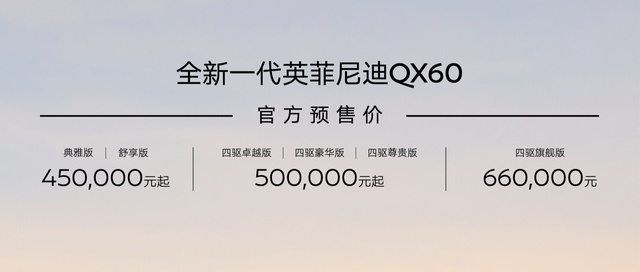 全新一代英菲尼迪QX60 45万元起开启中国预售