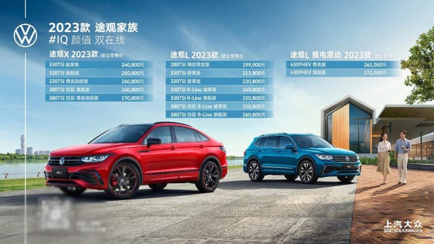 19.9万-27.205万元 2023款途观家族潮酷上市