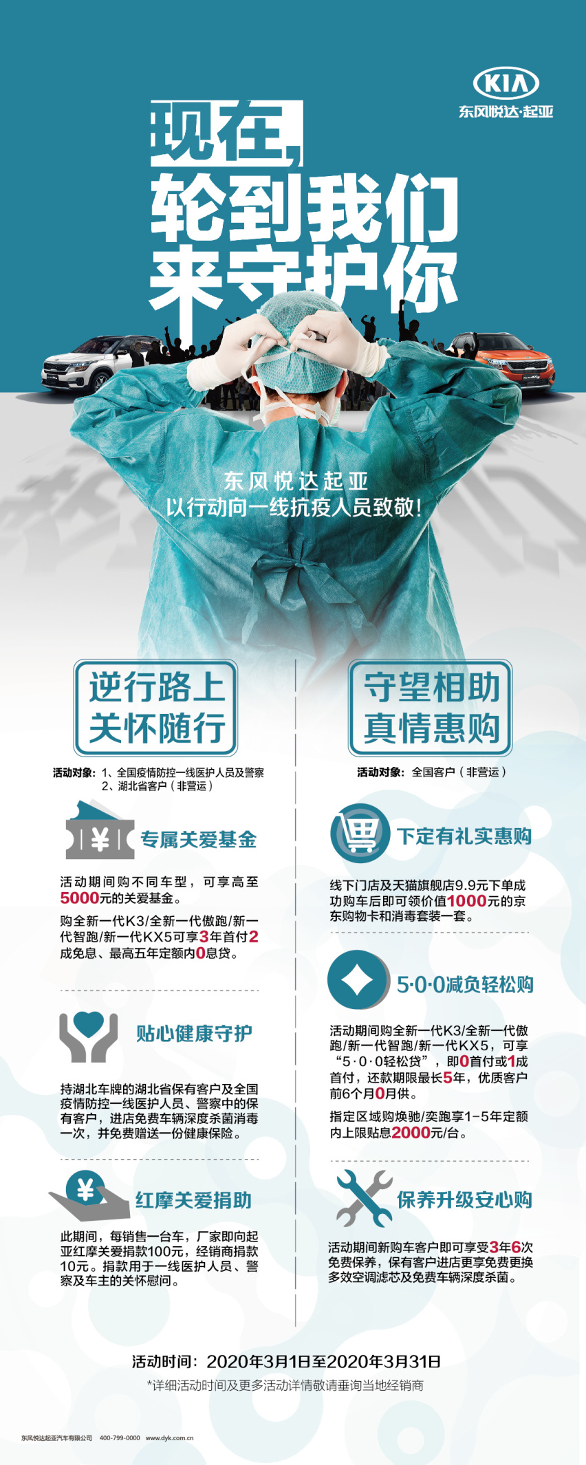 东风悦达起亚针对“疫”线人员及湖北用户推特别政策
