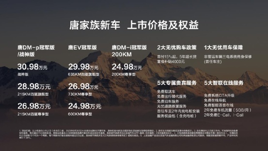 唐家族全擎高价值系列上市，售价24.98~30.98万元