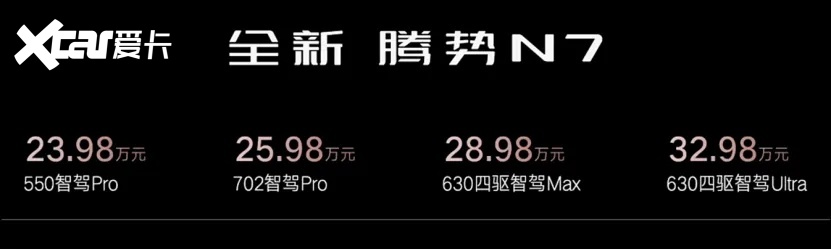 入门价格直降6.2万，腾势N7能火吗？