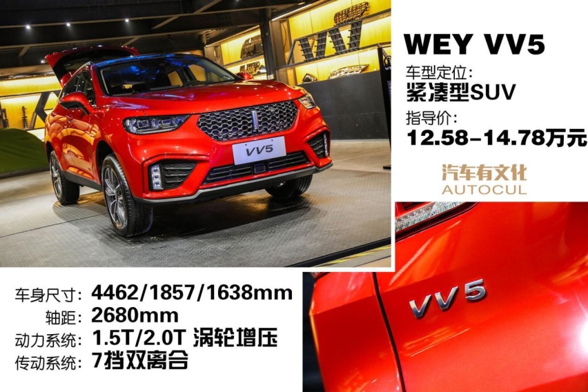 2020款VV5上市 外形更精致 升级12.3英寸大屏