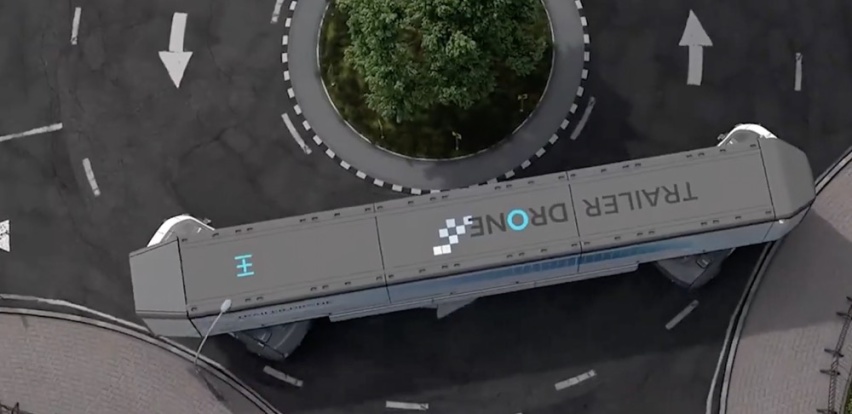像火车一样同步行驶 现代Trailer Drone概念卡车亮相