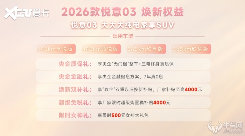 张若昀助阵7.98万起 2026款悦意03挚爱上市