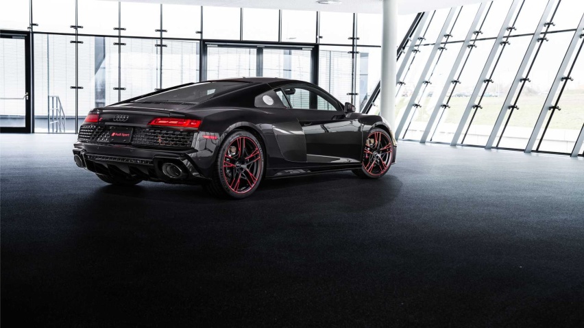 整车碳纤维黑化，5.2L V10发动机，奥迪R8特别版官图