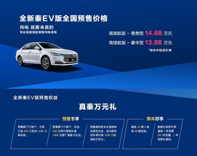 比亚迪王朝系列主力升级，全新秦燃油/EV预售开启6.68万起