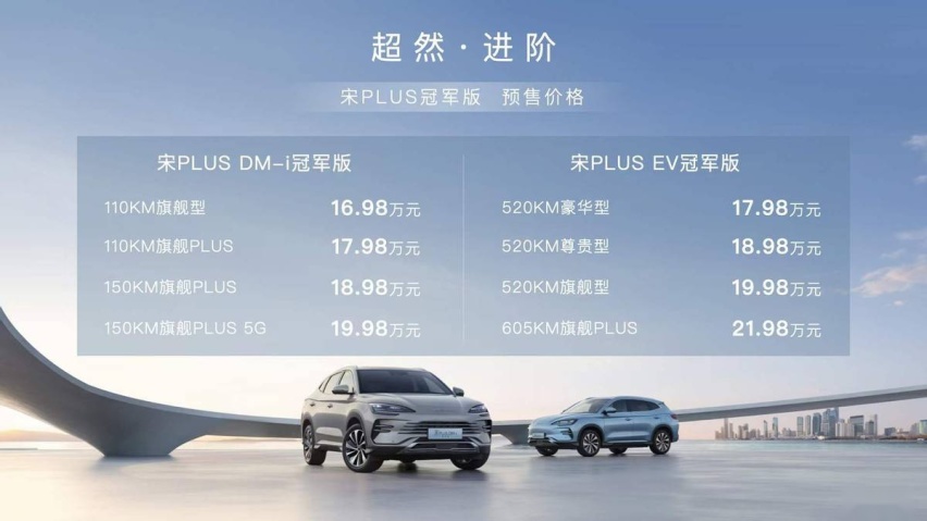 充满“海洋”味！比亚迪宋PLUS冠军版来了，预售16.98万元起