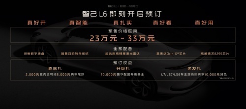 智己L6超级智能轿车惊艳亮相，预售23-33万，尖端科技首搭之王