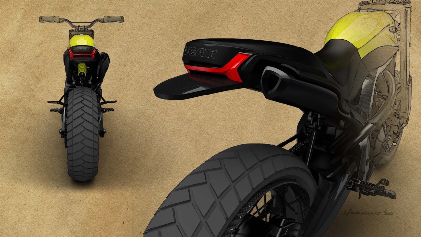 杜卡迪Scrambler1100 Pro 新款设计初稿曝光