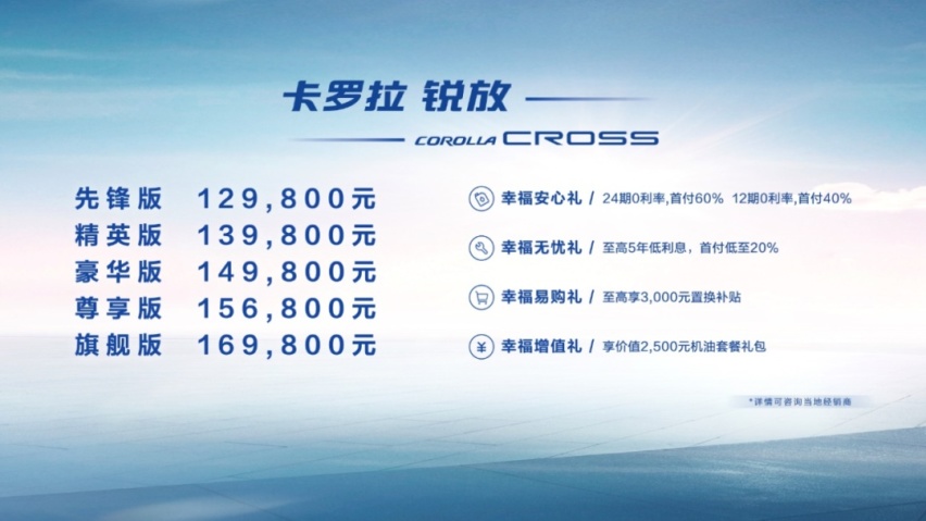 多功能都市SUV 卡罗拉锐放上市，售价12.98万元-16.98万元