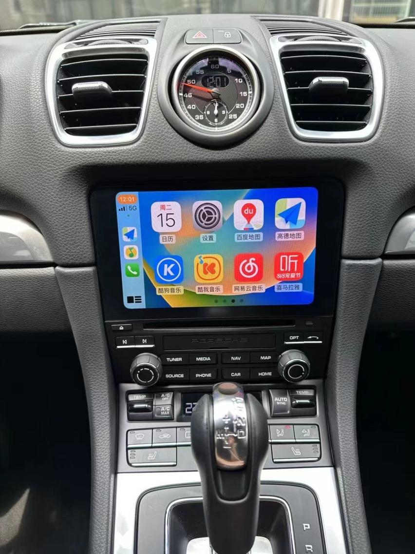 老款保时捷981升级新款PCM主机实现carplay 蓝牙 看视频功能