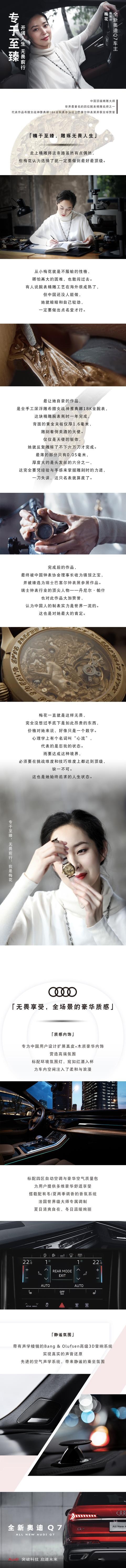 中国顶级精雕大师、全新奥迪Q7车主梅花至臻雕琢无畏人生