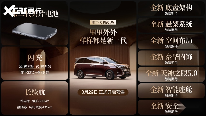 全球首搭闪充技术的MPV！第二代腾势D9开启预售，38.98万元起