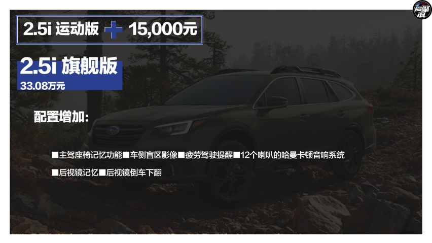 买31.28万的探享版就够用了 斯巴鲁全新傲虎购车手册