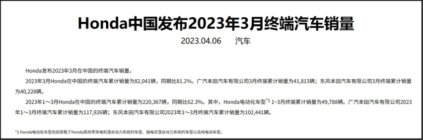 3月本田在华销量同比下跌18.8%，“史上最强降价潮”也拉不动它？