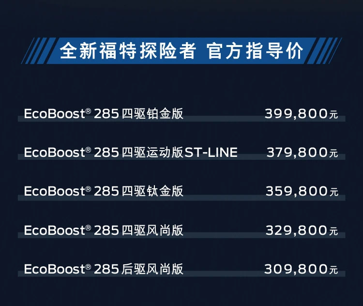 2.3T+大7座才30万起 全新第六代福特探险者上市