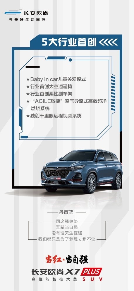全新蓝鲸动力加持长安欧尚X7PLUS配置曝光，将于8月27日开启预售
