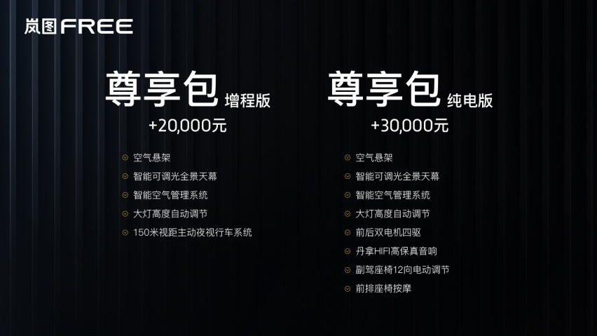 性能级中大型智能电动SUV 岚图FREE预售价31.36万起