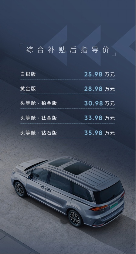 荣威推“纯电豪华MPV”iMAX8 EV，25.98万起，比新势力便宜