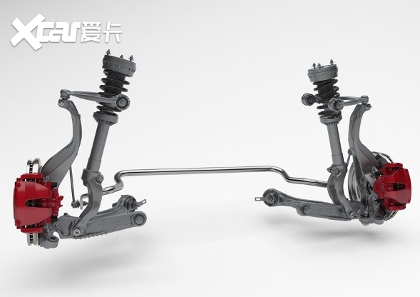 铝制前转向节强度刚度都更高,有着跑车级的精准;集成式多连杆后悬挂