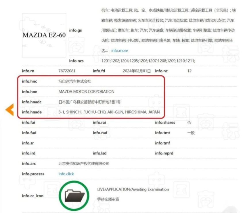 每天车闻：马自达申请MAZDA EZ-6/EZ-60商标