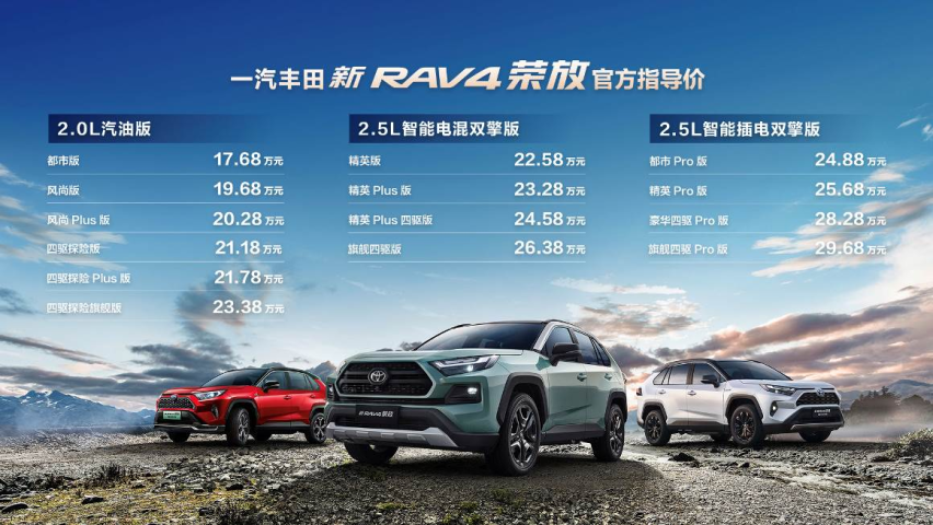 售价17.68万元起 一汽丰田新RAV4荣放野性上市