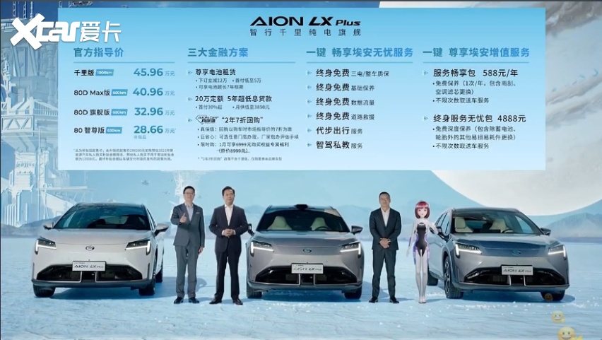 售价28.66万元起，续航1008公里，广汽埃安AION LX PLUS上市