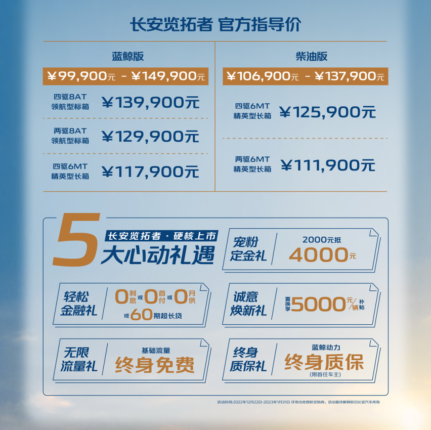 售9.99万起 皮卡新选择 长安览拓者正式上市