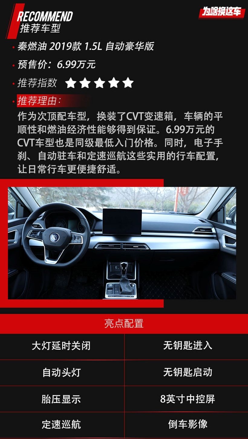 6万级最具性价比家轿，全新秦燃油车型推荐
