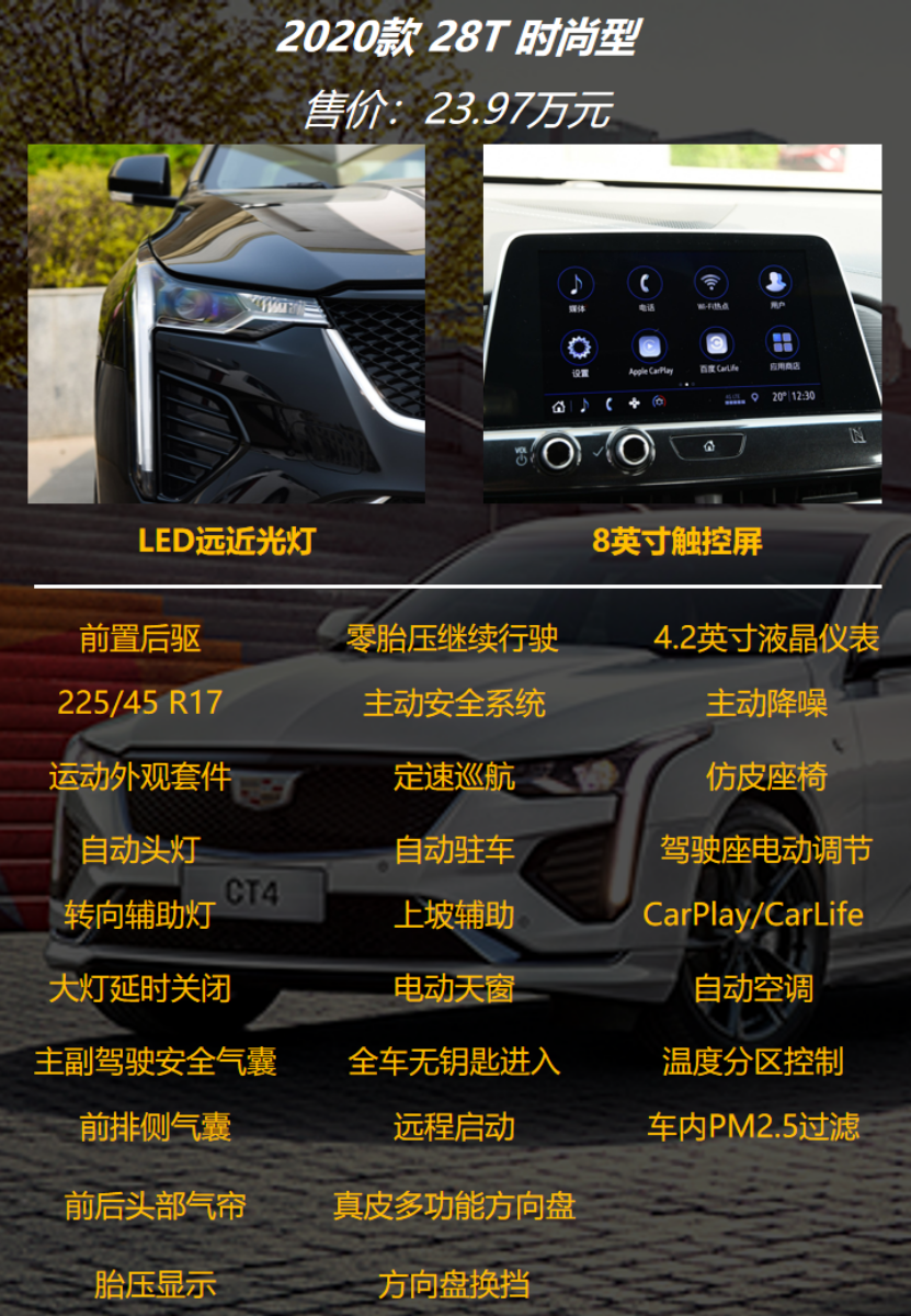 【帮你选车】28T时尚型足矣 凯迪拉克CT4购车手册