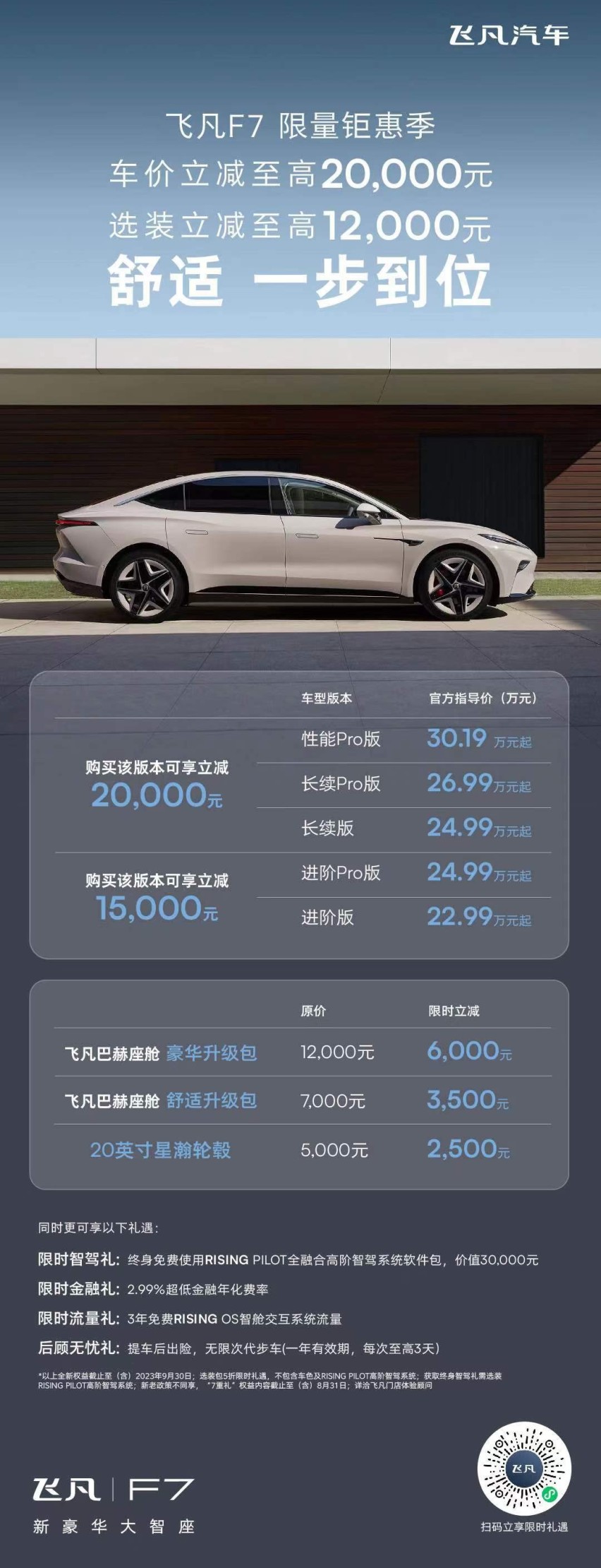 飞凡汽车巴赫座舱数字生态发布  飞凡F7限量钜惠季至高立减32,000