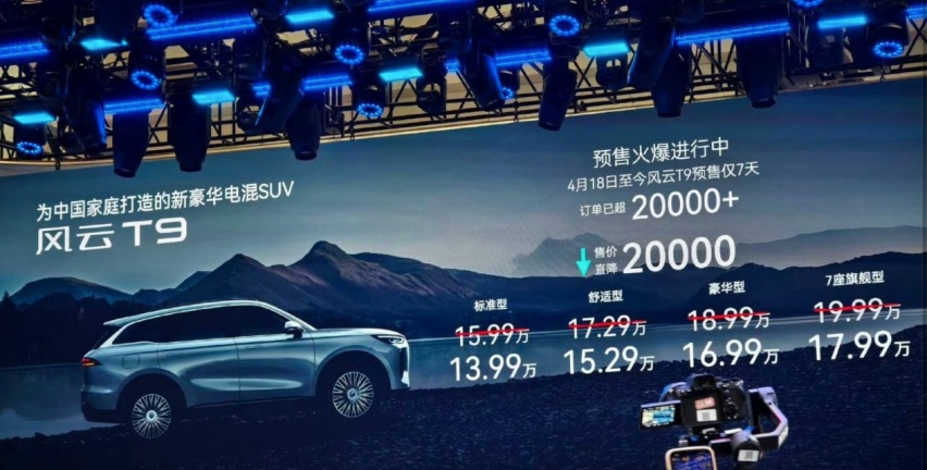 还没上市直降2万，风云T9，订单越多越便宜？
