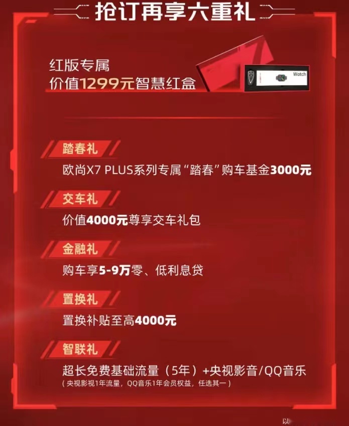 售价12.89万元，长安欧尚X7 PLUS红版上市，智能配置武装到牙齿！