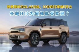 预售限时价21.48万起，12小时订单破2万台，长城H10为何受欢迎？