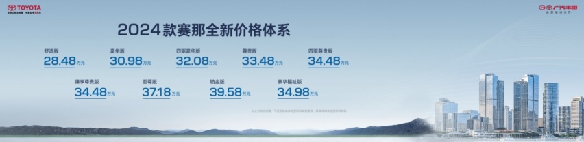 多项配置升级、价格全面下调 2024款赛那上市 售28.48万元起