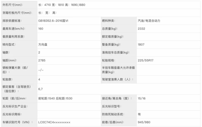 新款宋MAXDM-i申报信息 采用6/7座 纯电续航43km和85km