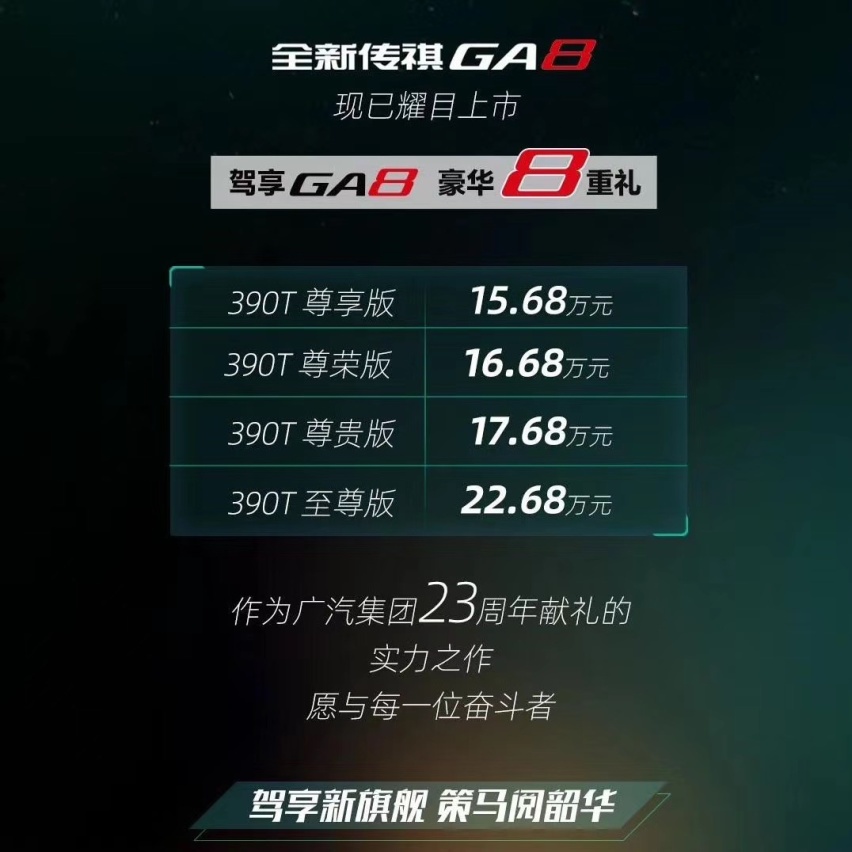 入门不到16万，B+行政轿车开回家，广汽传祺GA8上市