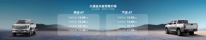 比盲订低近2万！江铃大道预售价11.38万-17.48万