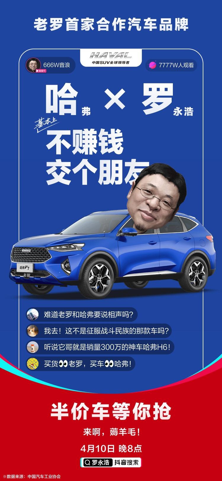 神人说神车 罗永浩直播“联姻”哈弗F7