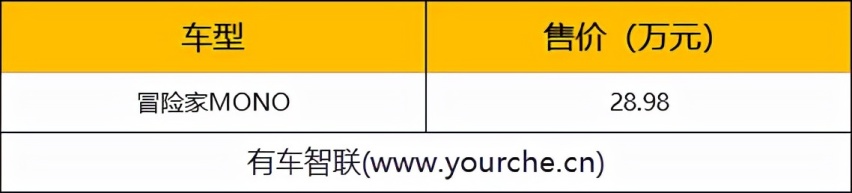 林肯MONO家族/冒险家PHEV车型上市售28.98万起