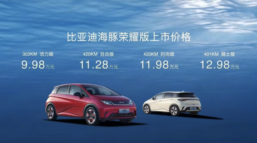 性能、设计、配置全面进阶，比亚迪海豚荣耀版焕新上市，9.98万元起