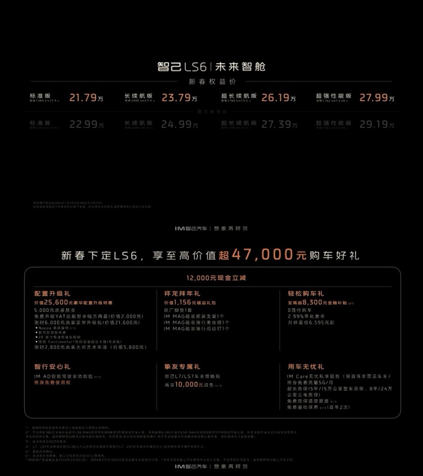 智己汽车2024智能大焕新！城市NOA开启推送，LS6直降1.2万元