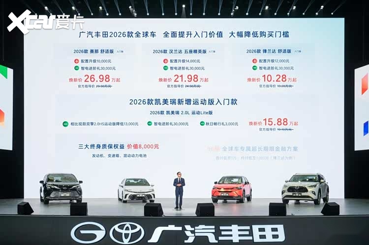 2026款丰田全球车焕新上市！以油电同强实现普惠平权