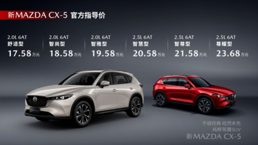 别看奇骏了,2022款马自达CX-5价格下调,且配置增加